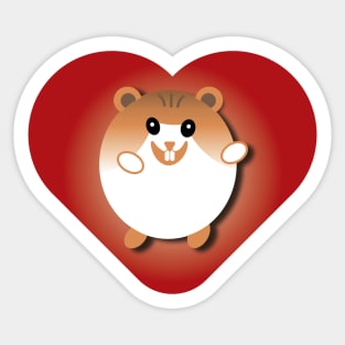 Hamster love: Fudge the Syrian hamster Sticker